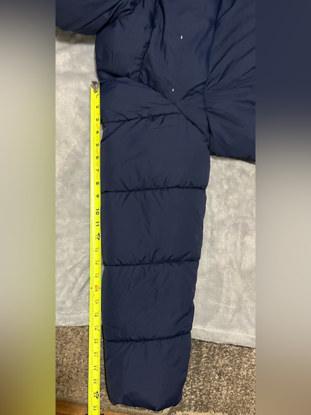 Roaman's Navy Long Puffer Coat with High Collar - Picture 11 of 13